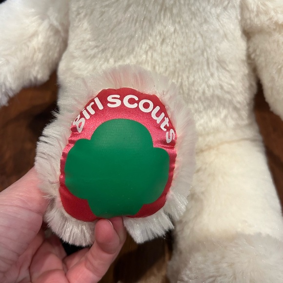 Build a Bear Girl Scout Cookies White Teddy BAB 16" Stuffed Plush Cute Bow - Picture 4 of 9